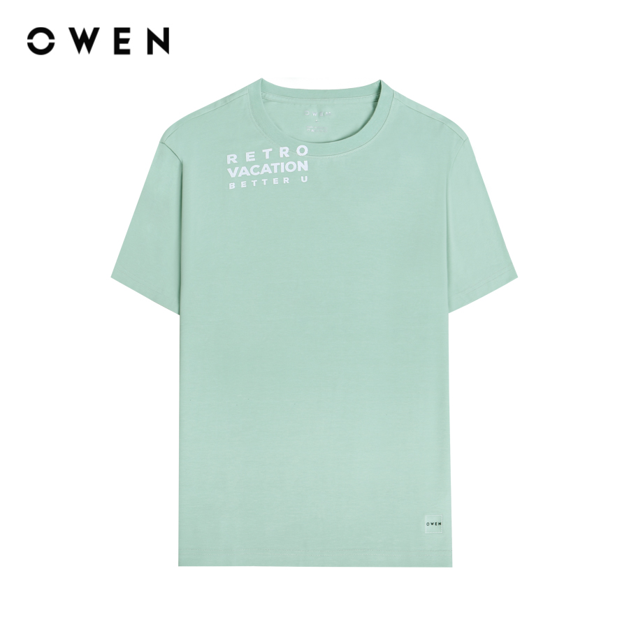 OWEN - Áo thun nam Tshirt ngắn tay Body Fit TSN231441 màu Xanh lá chất liệu Cotton