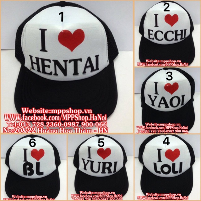 Mũ nón anime manga: hentai yuri  loli yaoi Ecchi BL