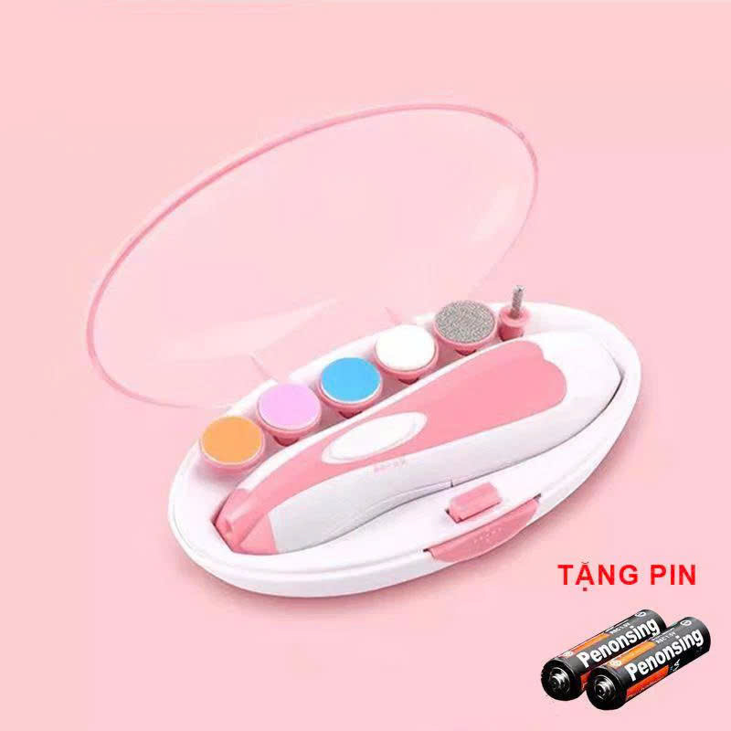 Máy Mài Móng Dũa Móng Tay Bằng Điện Cho Trẻ Sơ Sinh Đến Người Lớn An Toàn Không Tổn Thương Tay Tặng Kèm Pin