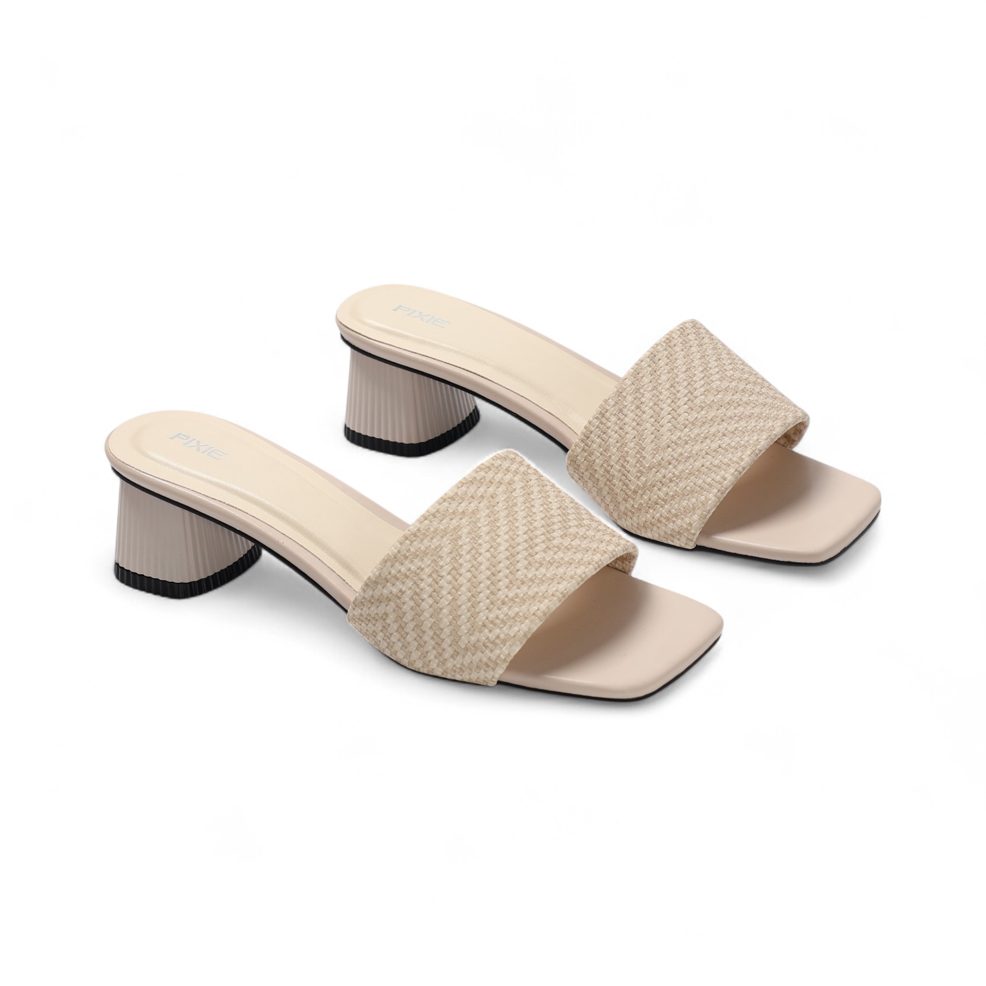 Guốc Cao Gót 5cm Quai Kẻ Ngang Pixie E117