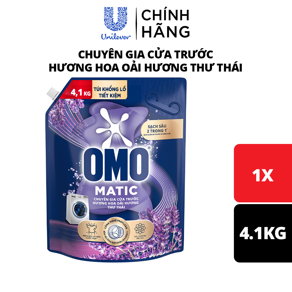 Túi nước giặt OMO Matic 4.1kg dành cho máy giặt cửa trên/cửa trước xoáy bay vết bẩn hương thơm bền l