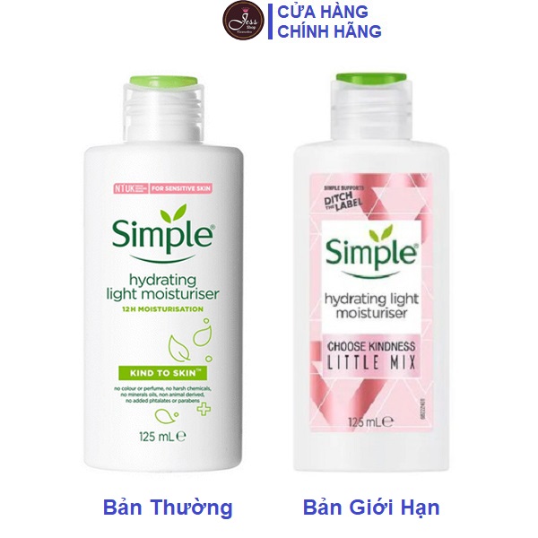 Kem Dưỡng Ẩm Ban Ngày Simple Kind To Skin Hydrating Light Moisturiser 125Ml (Bản Thường Và Bản Giới Hạn)