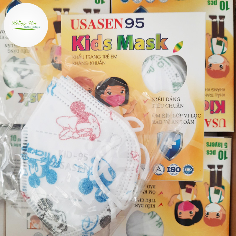 Khẩu trang trẻ em USASEN 95 kháng khuẩn 5 lớp - Hộp 10 cái