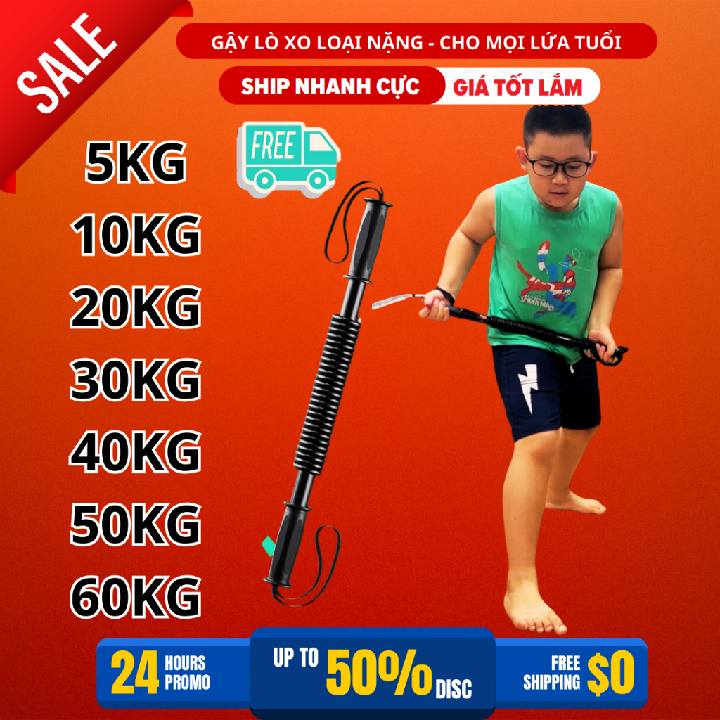 thanh lò xo 10kg - thanh lò xo 5kg tập cơ tay - gậy bẻ tập cơ tay từ 20kg 30kg 40kg 50kg 60kg dododi