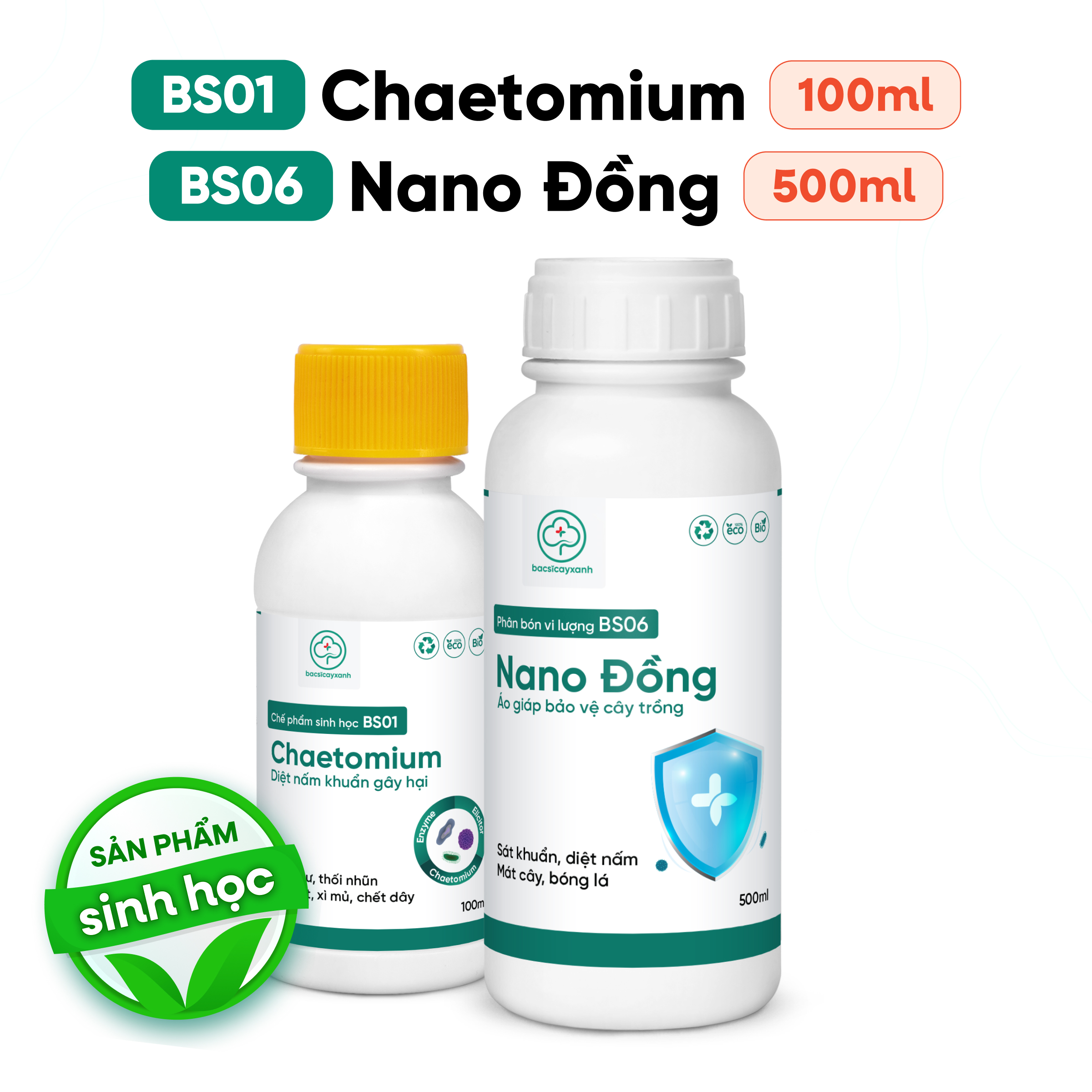 Combo BS01 Chaetomium BS06 Nano Đồng – Ngăn Nứt Thân Xì Mủ Trị Thán Thư Thối Nhũn – Bác Sĩ Cây Xanh