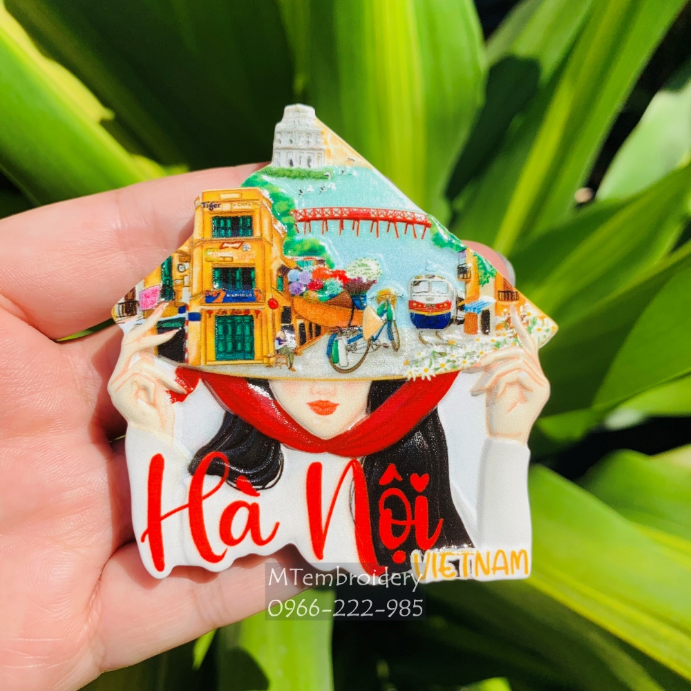 Hít dán nam châm tủ lạnh cảnh Việt Nam Hội An Halong chất liệu composite đá tổng hợp 5x8 cm Vietnam Magnet