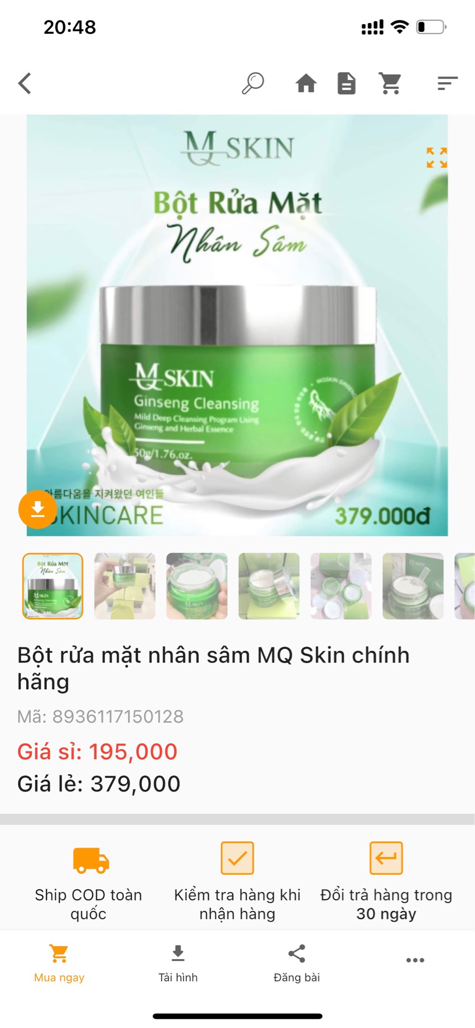 Bột Rữa Mặt Mq Skin