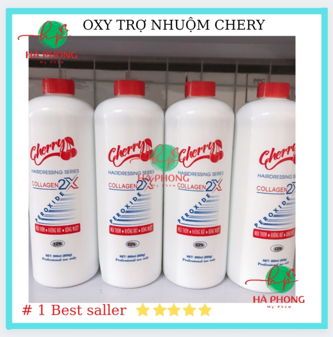 [ Chính Hãng] Oxy Trợ Nhuộm Tóc Collagen Cherry Mùi Thơm Không Rát Bóng Mượt Chai 1000ml Đủ Loại 36912%