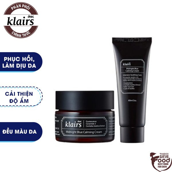Kem Dưỡng Da Làm Dịu Phục Hồi Da Ban Đêm Klairs Midnight Blue Calming Cream