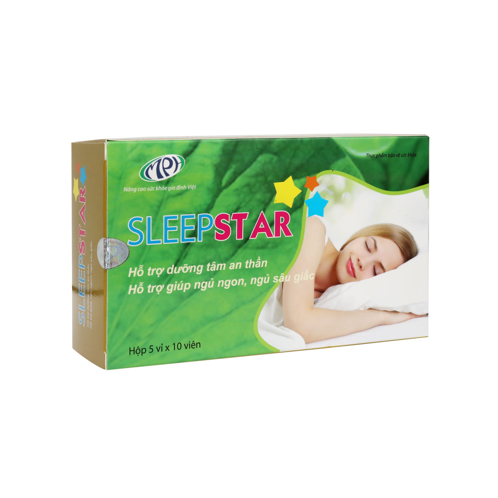 Dưỡng Tâm An Thần Sleep Star - Thảo Dược Thiên Nhiên Cho Giấc Ngủ Tự Nhiên Ngủ Sâu Giấc. Giảm Hồi Hộp Cải Thiện Tình Trạng Mất Ngủ Kinh Niên. Hộp 50 Viên. Sp Được Sở Y Tế Chứng Nhận