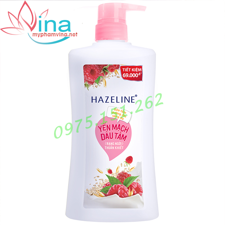 [HCM]Sữa tắm Hazeline Sáng mịn đều màu Yến Mạch Dâu Tằm 900g ( màu hồng)