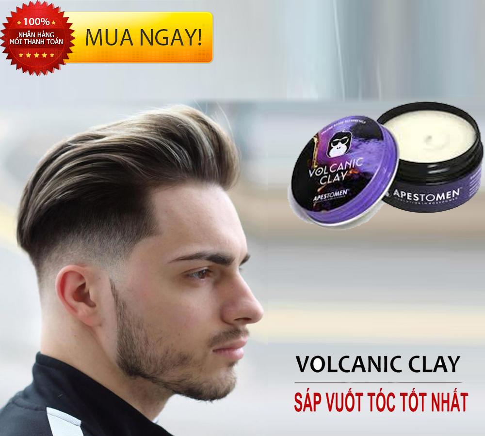 Sáp Vuốt Tóc Giữ Nếp Lâu [Tặng Khẩu Trang Kháng Khuẩn 4 Lớp Xịn] Sáp Vuốt Tóc Nam Volcanic Clay Apestomen Hương Thơm Nam Tính