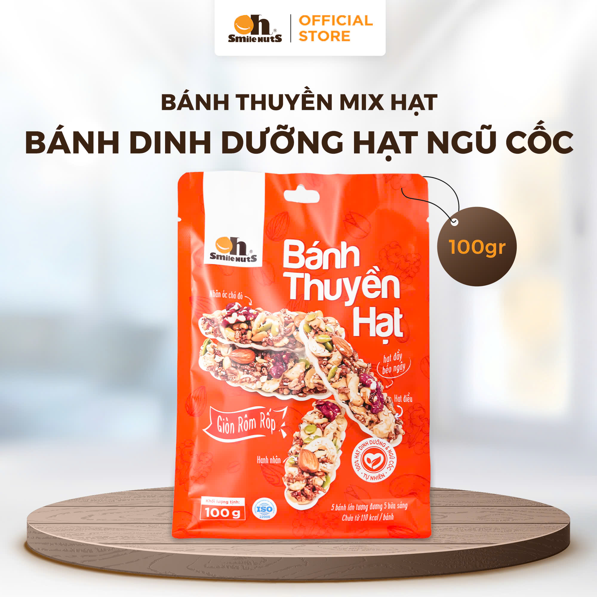 Bánh Thuyền Mix Hạt Dinh Dưỡng Oh Smile nuts - Bánh Dinh Dưỡng Hạt Ngũ Cốc 250g không đườngăn kiêng 