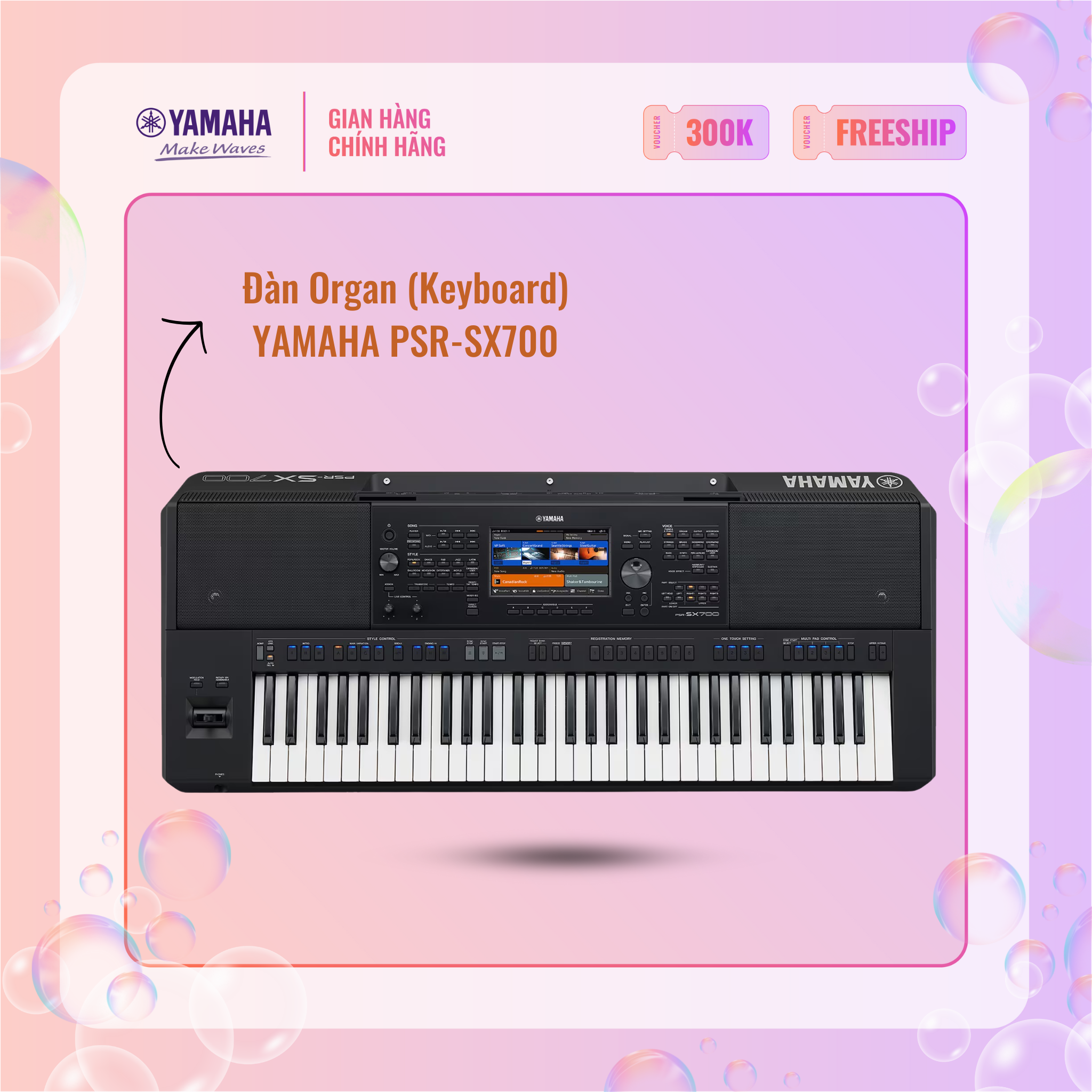 [Trả góp 0%] Đàn Organ (Keyboard) YAMAHA PSR-SX700 phù hợp các buổi biễu diễn trực tiếp - Bảo hành chính hãng 12 tháng