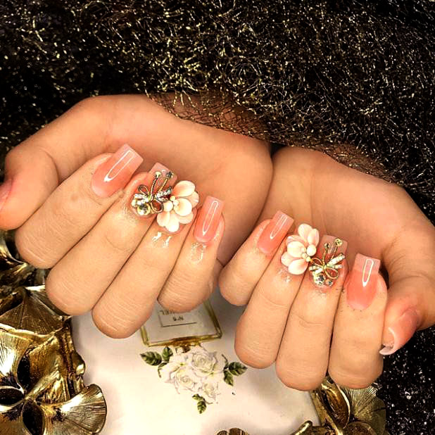 [HCM]Sản phẩm trang trí móng  vẽ nổi Nail desige  hoa vẽ nổi. Hoa nổi 4D Fantasy set 2 hoa theo màu.Hoa dễ bẻ from móng(hàng vẽ tay không đổ khuôn )