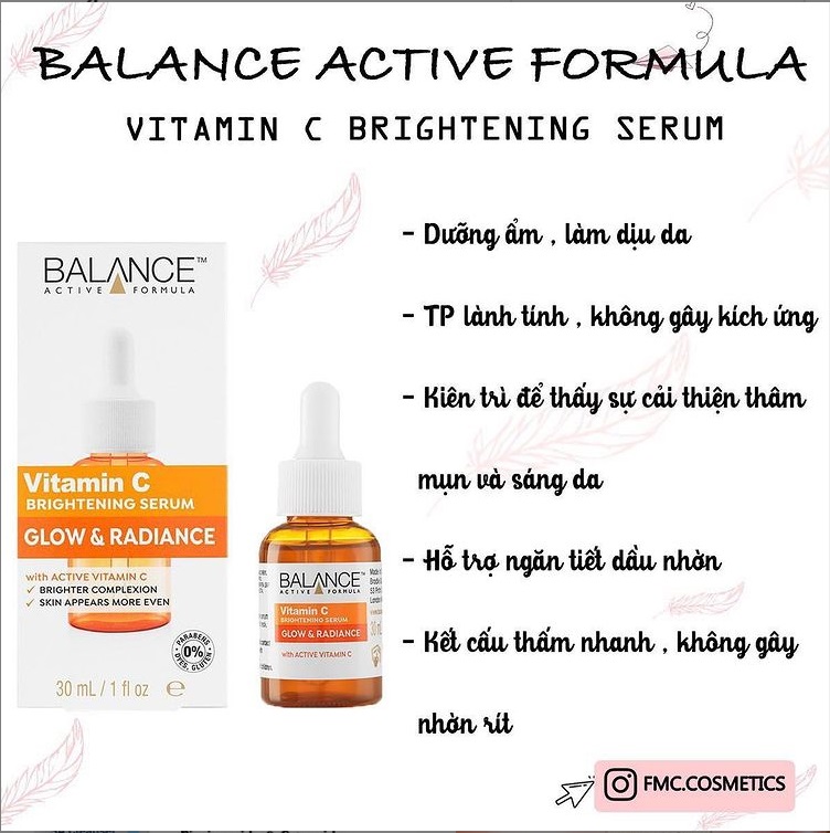 Serum Vitamin C Balance Active Formula - Mờ Thâm Mụn Cải Thiện Tone Da - Phù Hợp Mọi Loại Da 30Ml