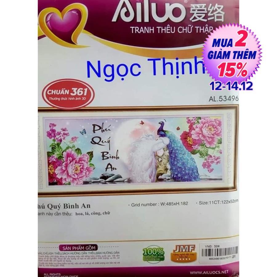 Tranh thêu công Phú Quý Bình An 3D Ailuo AL53496 (có cườm)-TRANH 68