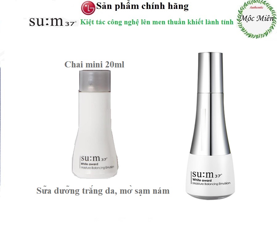 Sữa Dưỡng Làm Trắng Da Mờ Sạm Nám Dưỡng Ẩm Su:m 37 Bright Award Moisiture Balancing Emulsion 20Ml