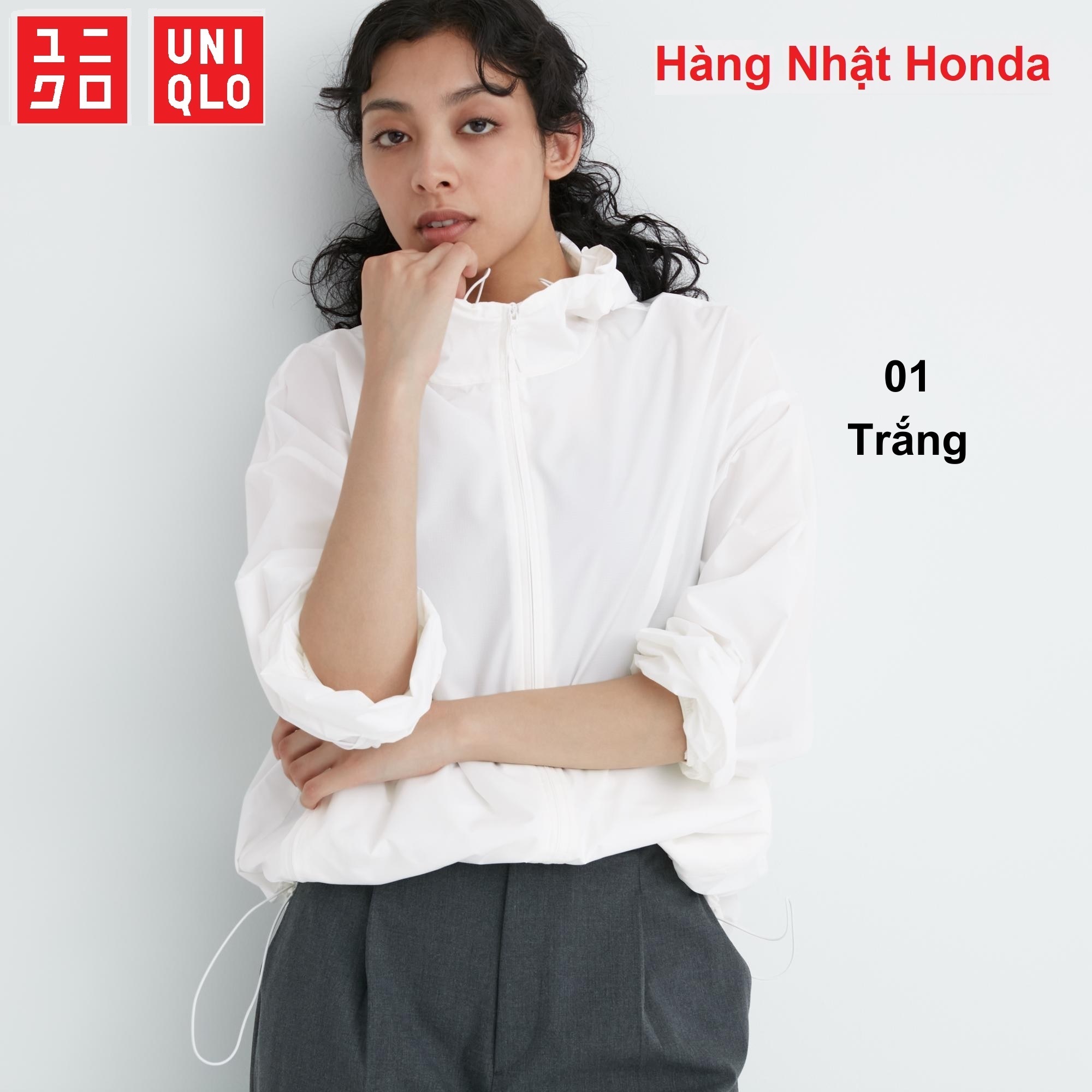[Auth Uniqlo] Áo Khoác Gió (Áo Dù) Chống Nắng UV Chống Nước Siêu Nhẹ Bỏ Túi Nữ - Tag Nhật