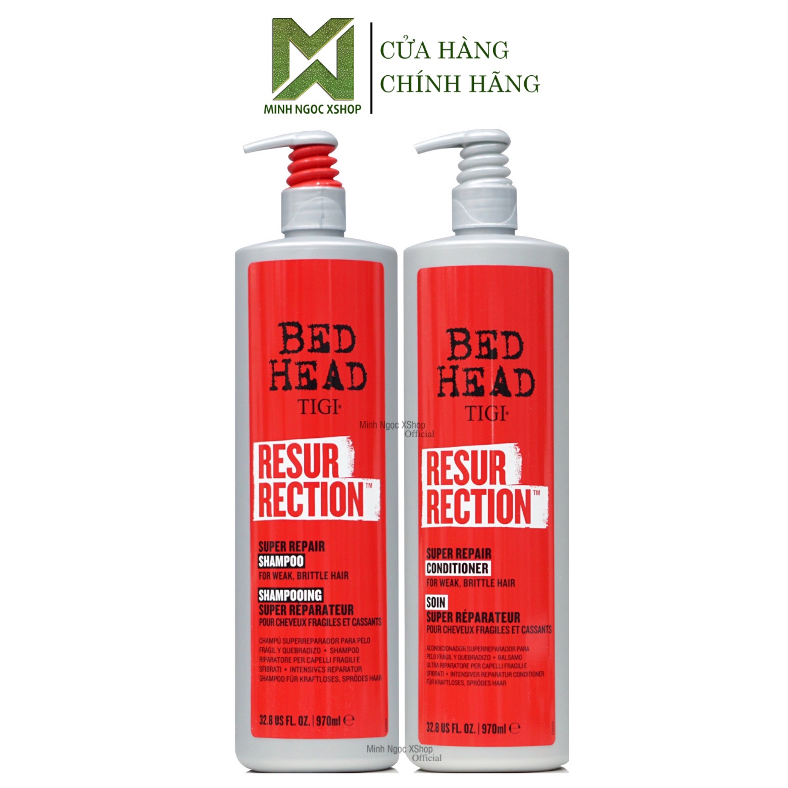 Dầu gội xả tái sinh siêu phục hồi Tigi Bed Head Resurrection Supper Repair tigi đỏ 970ML chính hãng