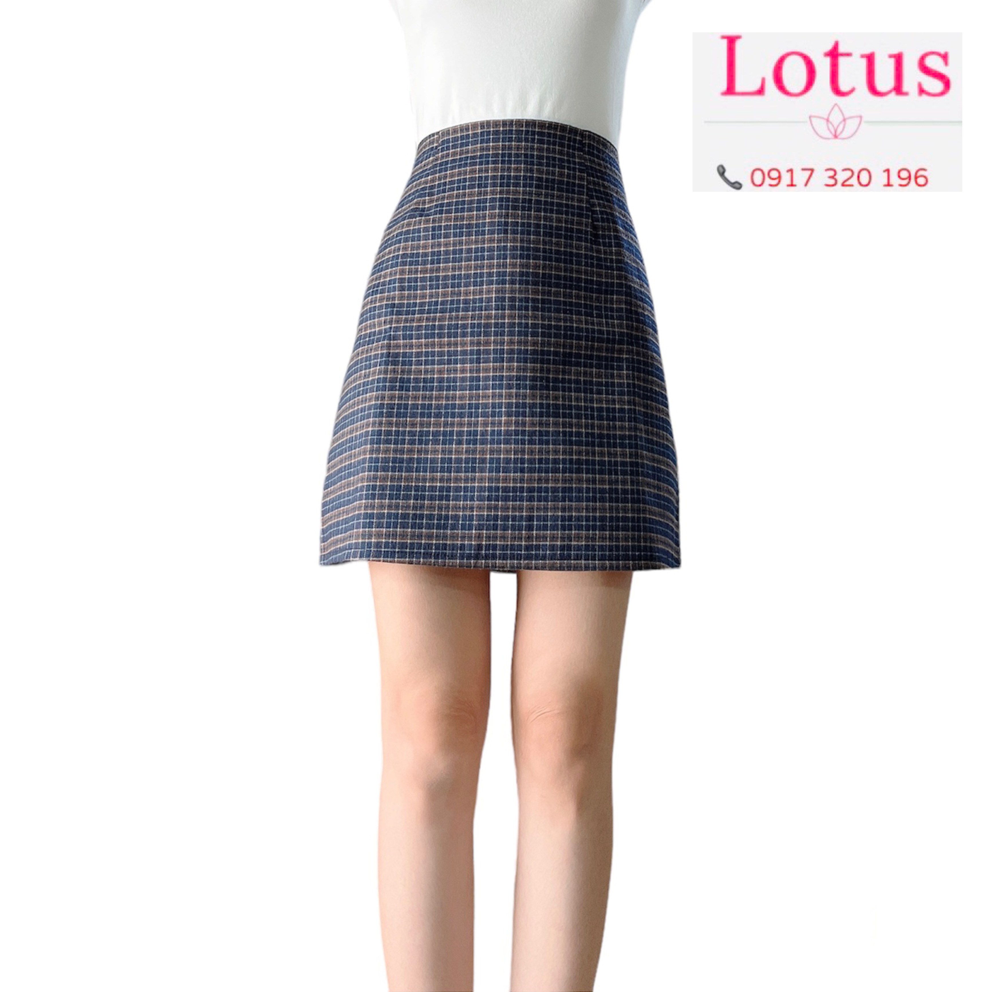 Chân váy chữ a ngắn đẹp xinh xắn kẻ caro màu xanh vải Cao Cấp CV01 giá rẻ  nhất tháng 3/2024