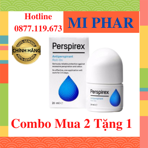 [Hcm]Combo Mua 2 Tặng 1 Lăn Khử Mùi Perspirex Chính Hãng Đan Mạch Cho Da Thường 20Ml Giúp Ngăn Mùikhô Thoáng - Miphar