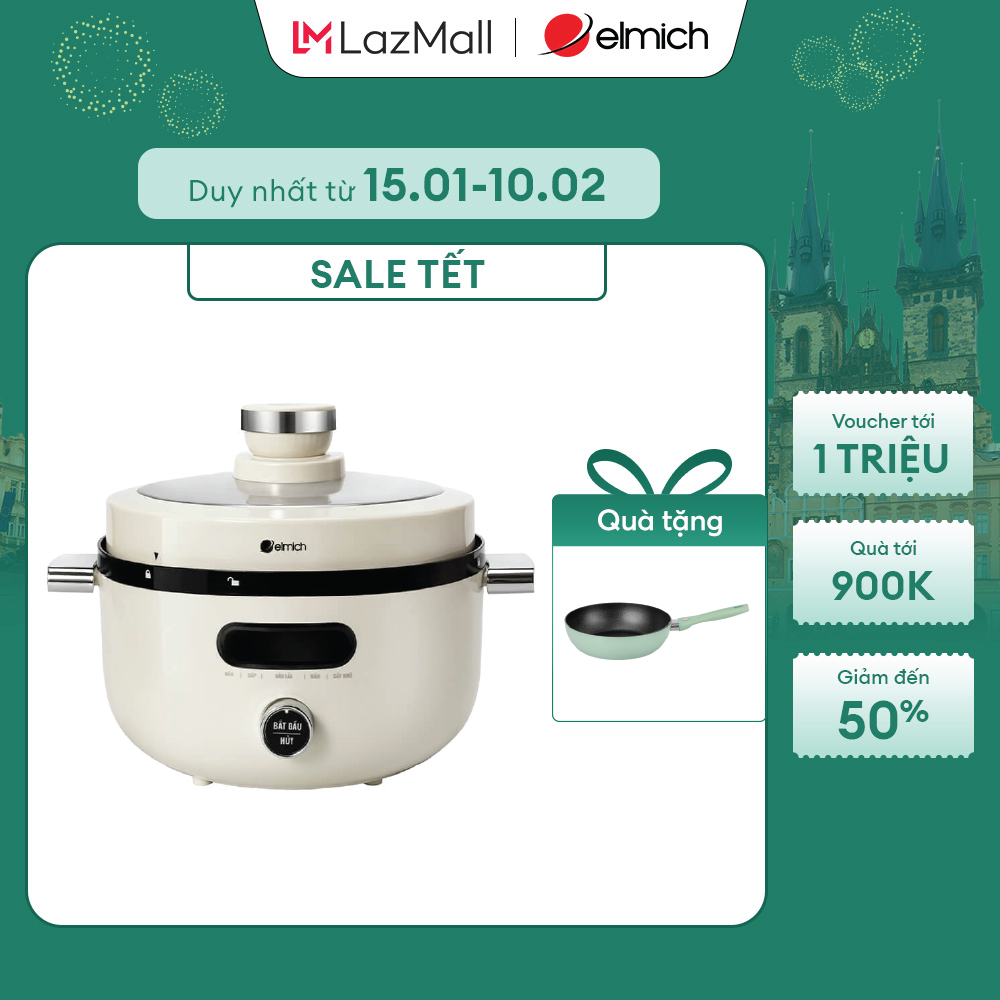 (SALE TẾT)Nồi áp suất điện đa năng Elmich 35L PCE-8576