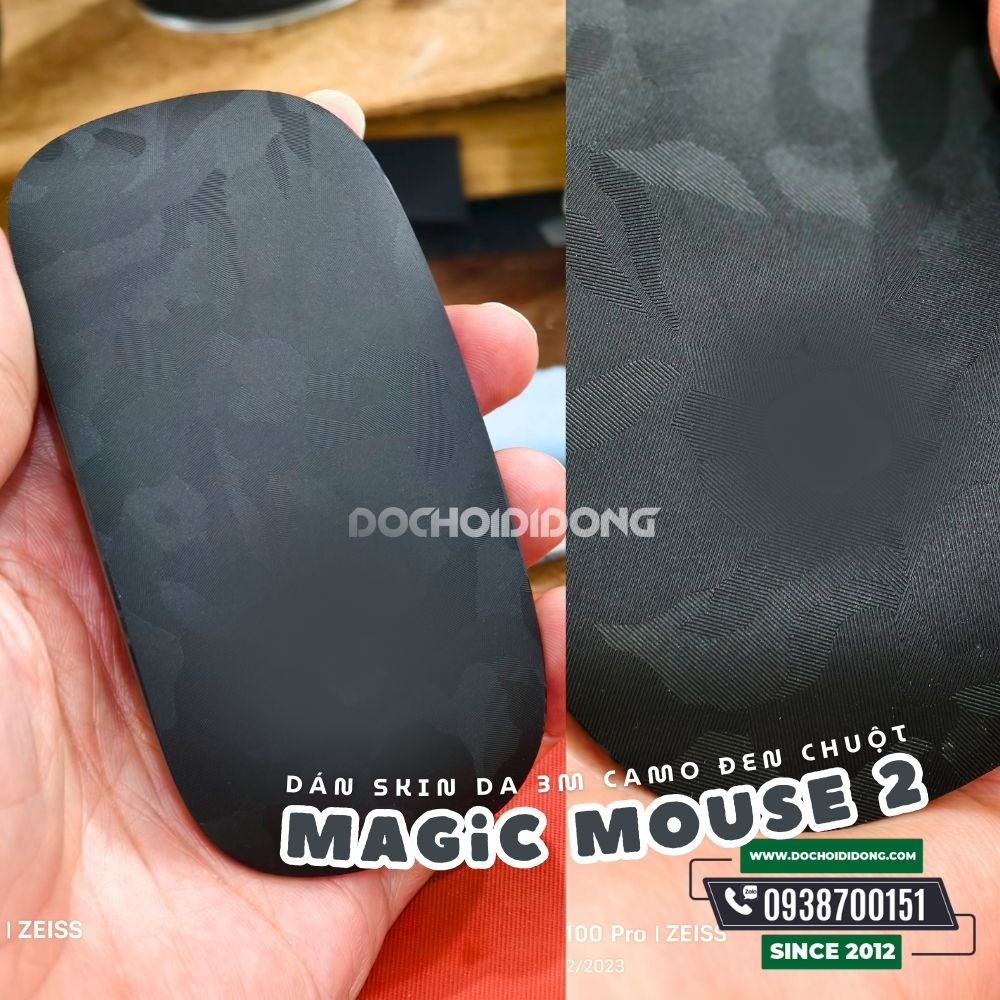 Miếng dán skin 3M camo đen đổi màu chuột không dây Magic Mouse 2 cao cấp