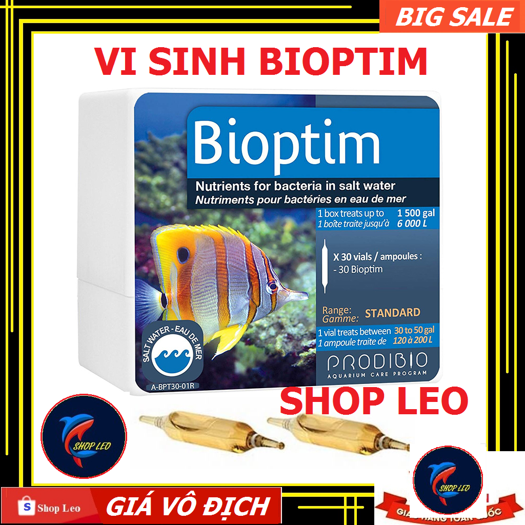 [Hoàn Tiền 10%]Thức ăn vi sinh BIOPTIM ( 1 Ống) - THỨC ĂN VI SINH CHO HỒ CÁ CẢNH BIỂN BIOPTIM -Phụ k
