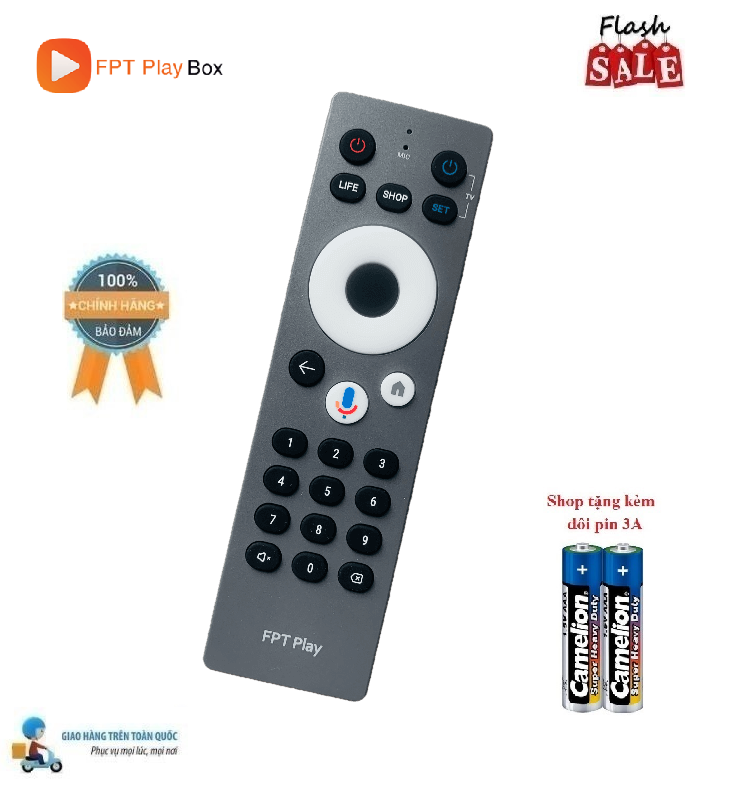 Remote Điều khiển FPT Play Box giọng nói TV Box FPT Play Box 2018-2022- Hàng mới chính hãng theo máy