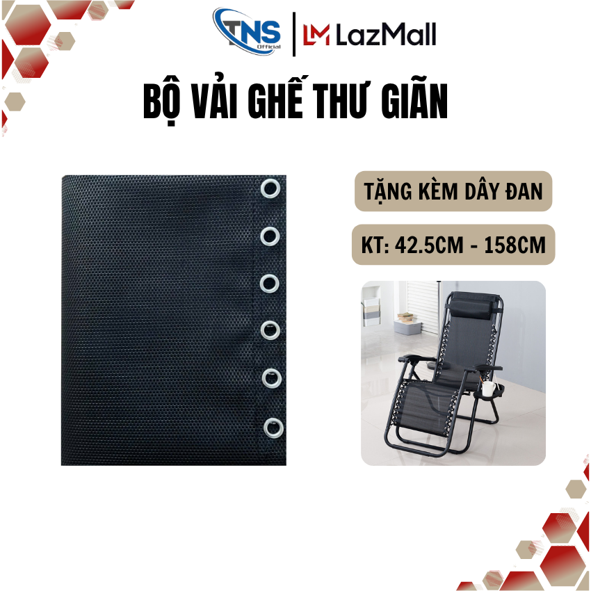 Vải ghế xếp thay thế dành cho ghế xếp tựa ghế xếp thư giãn văn phòng chất vải 2-1 dày dặn được gia cố 3 lớp viền vải tạo nên sức bền tốt hơn mẫu chính hãng tặng kèm dây đan