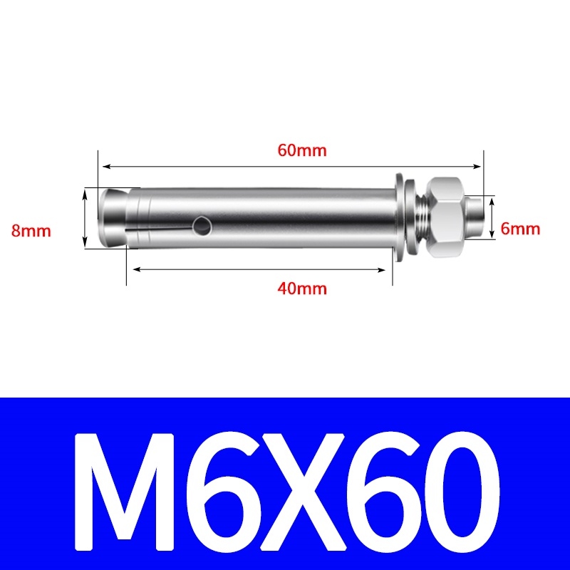 Tắc kê inox bu lông nở inox 304 bu lông mở rộng thép không gỉ đủ size hàng-HAUSE