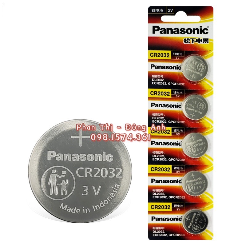 Pin Panasonic CR2032 / CR2016 / CR1632 pin chìa khóa ô tô xe máy thiết bị điện gia dụng .. 3V Lithium Made in Indonesia