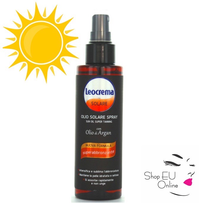 Dầu Chống Nắng Dạng Xịt Leocrema - Dưỡng Ẩm Chống Cháy Da Khô Da - Giúp Da Rám Nắng Đều Màu - Italy