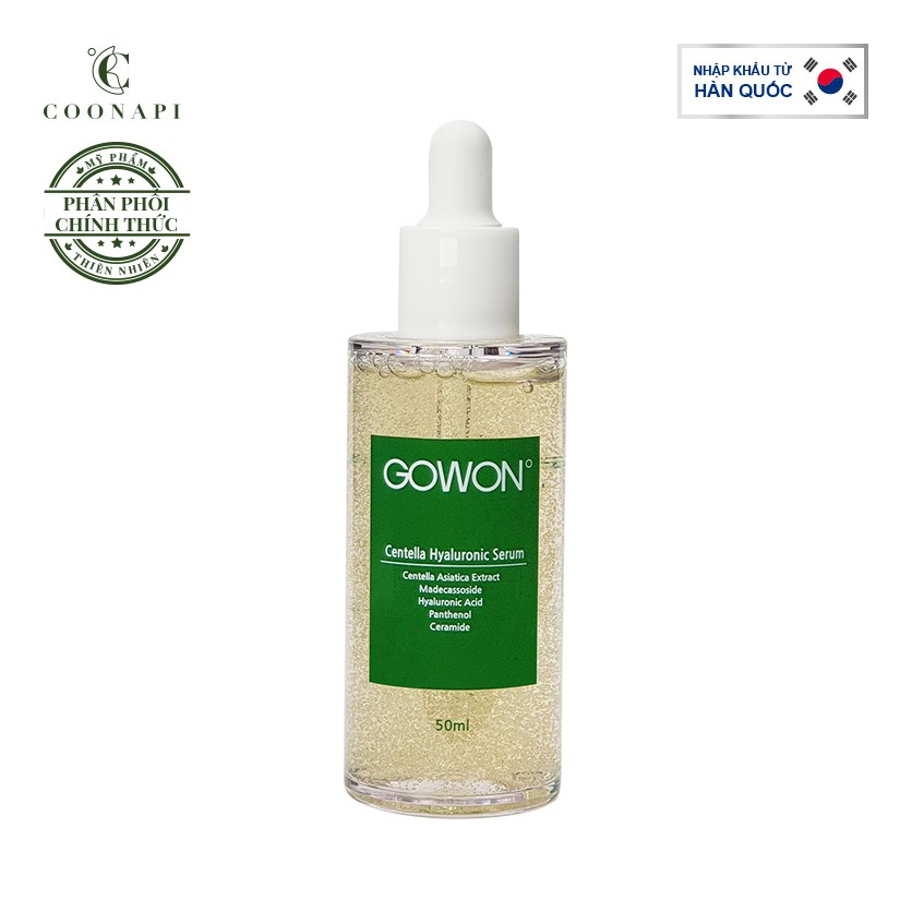 Tinh Chất Rau Má & Ha Trị Mụn Cấp Nước Toàn Diện Và Phục Hồi Da Gowon Centella Hyaluronic Serum