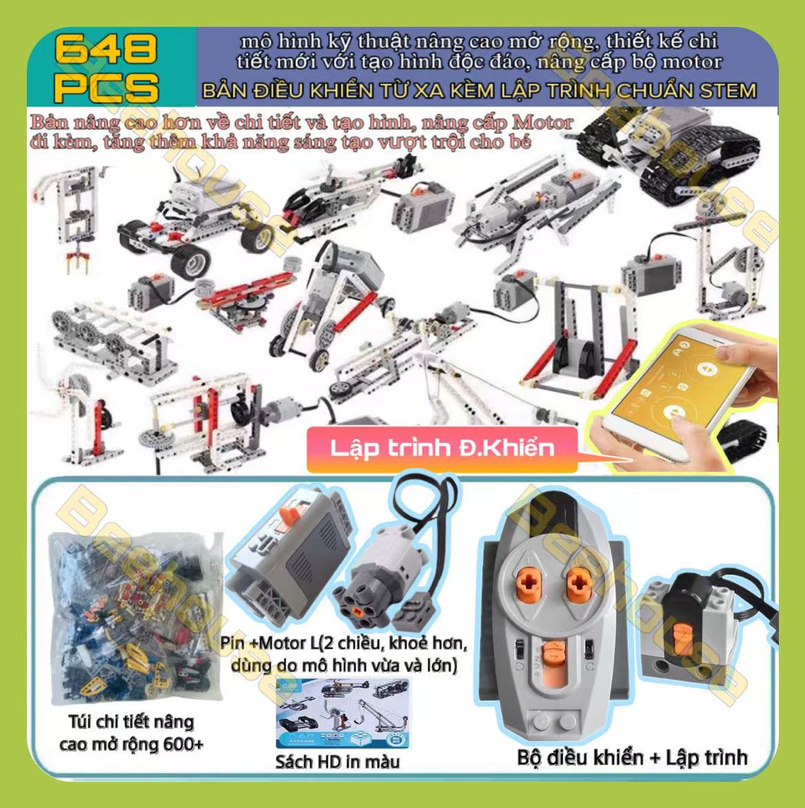BỘ LẬP TRÌNH WEDO 2.0 ROBOT CHUẨN STEM KÈM CẢM BIẾN MÔ HÌNH 9686 - KÈM THÙNG NHỰA- Đồ Chơi Giáo Dục 