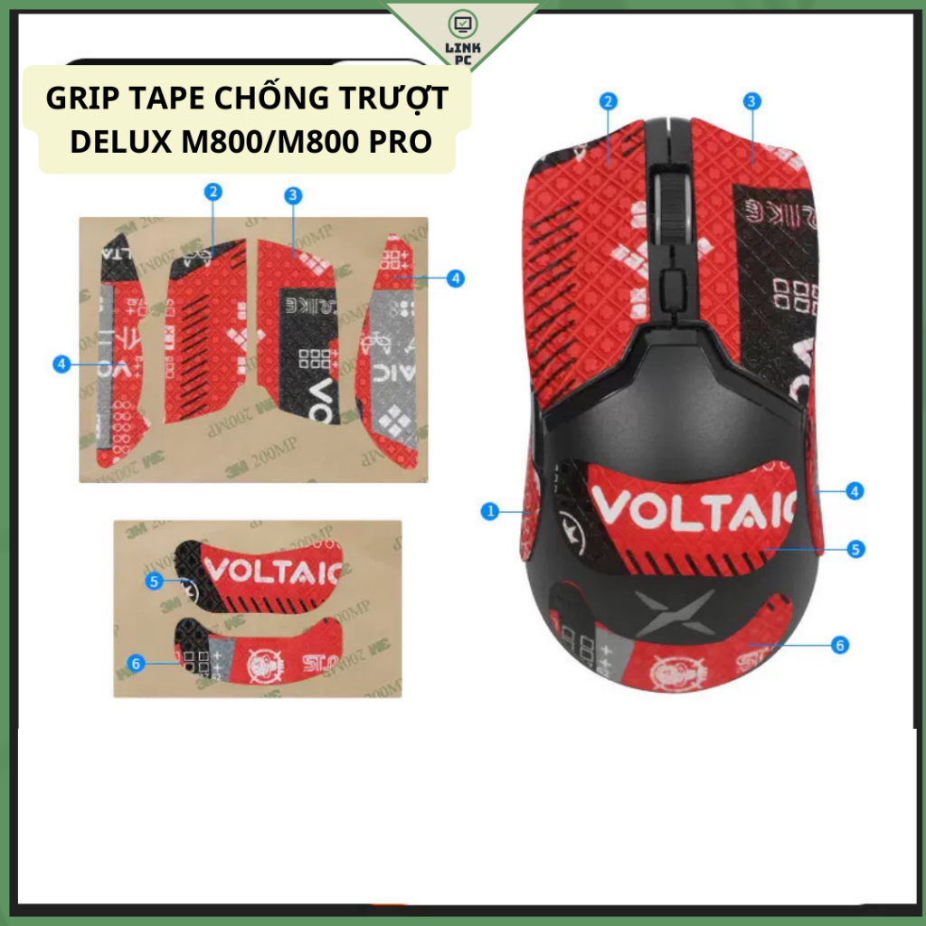 Miếng Dán Chống trượt | Grip Tape Chống Trượt Cho Chuột Delux M800 || M800 Pro