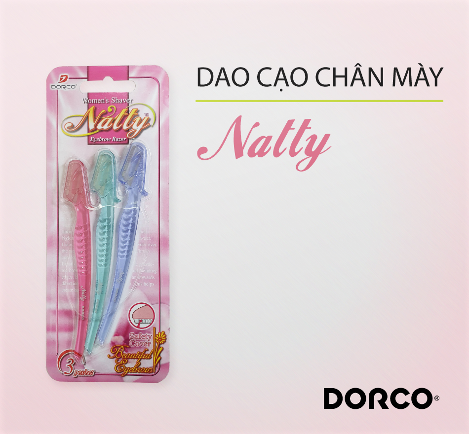 Vỉ 03 Dao Cạo Chân Mày Cho Nữ Dorco Natty Eyebrow