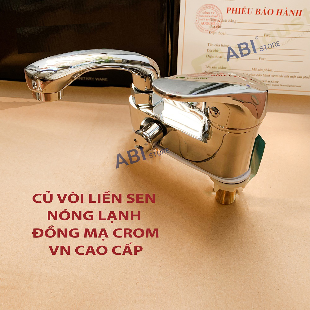 Củ vòi lavabo liền sen tắm to kèm đôi dây cấp nước nóng lạnh 40cm đẹp giá rẻ Củ sen liền vòi củ vòi 