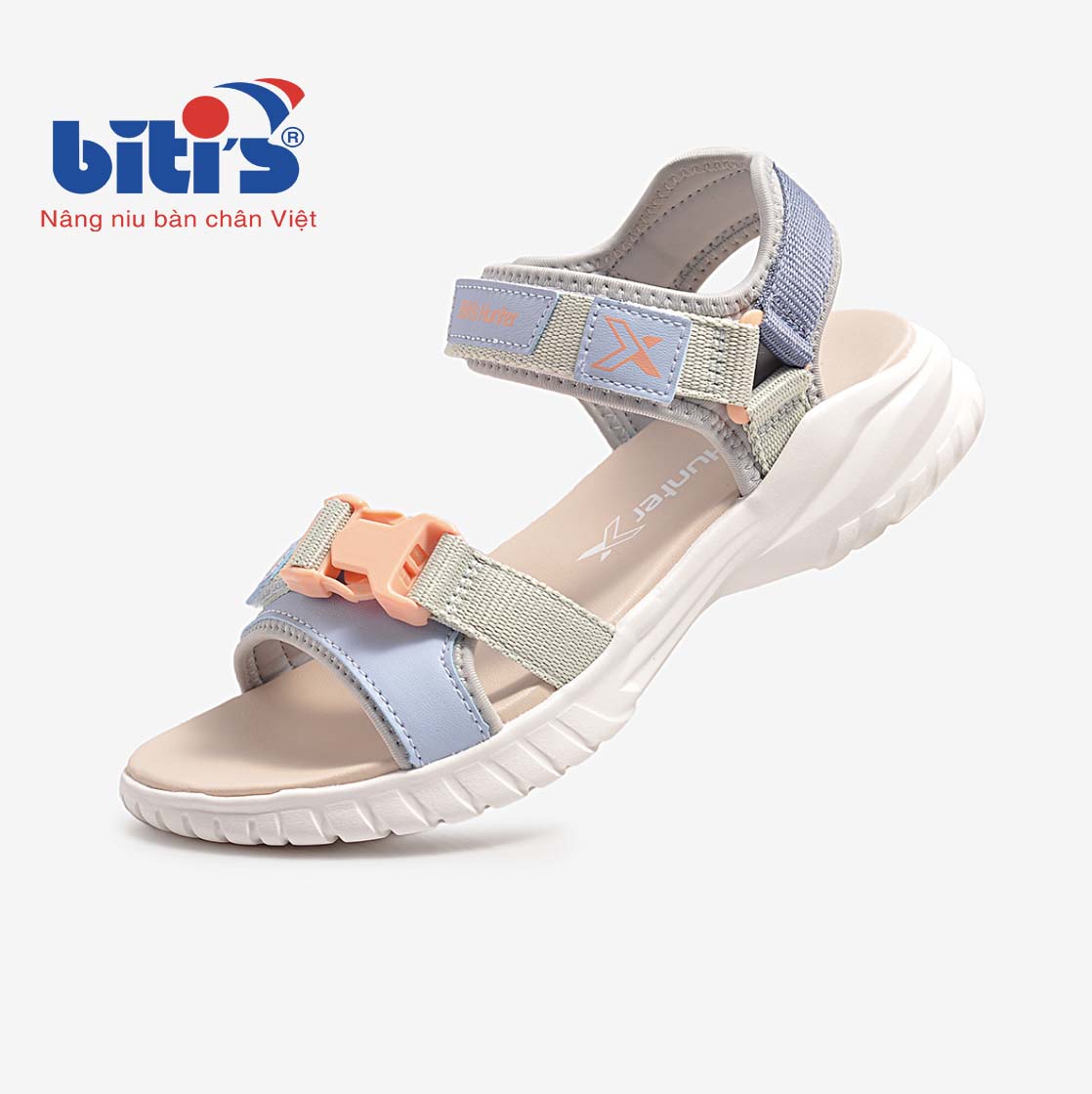 Dép Sandal Nữ - Dép Quai Hậu Bitis Hunter FESTIVE HEW000600 3 Màu ( Kem Xanh Dương Lợt Xanh Ngọc )