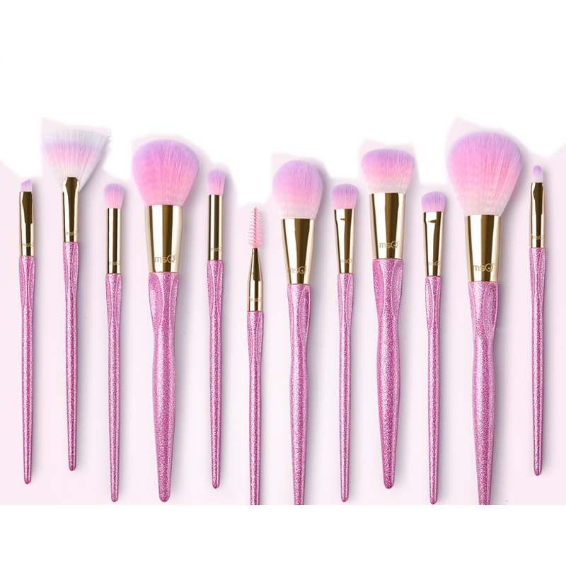 [HCM]Bộ Cọ Trang Điểm MSQ 12 Cây Màu Hồng