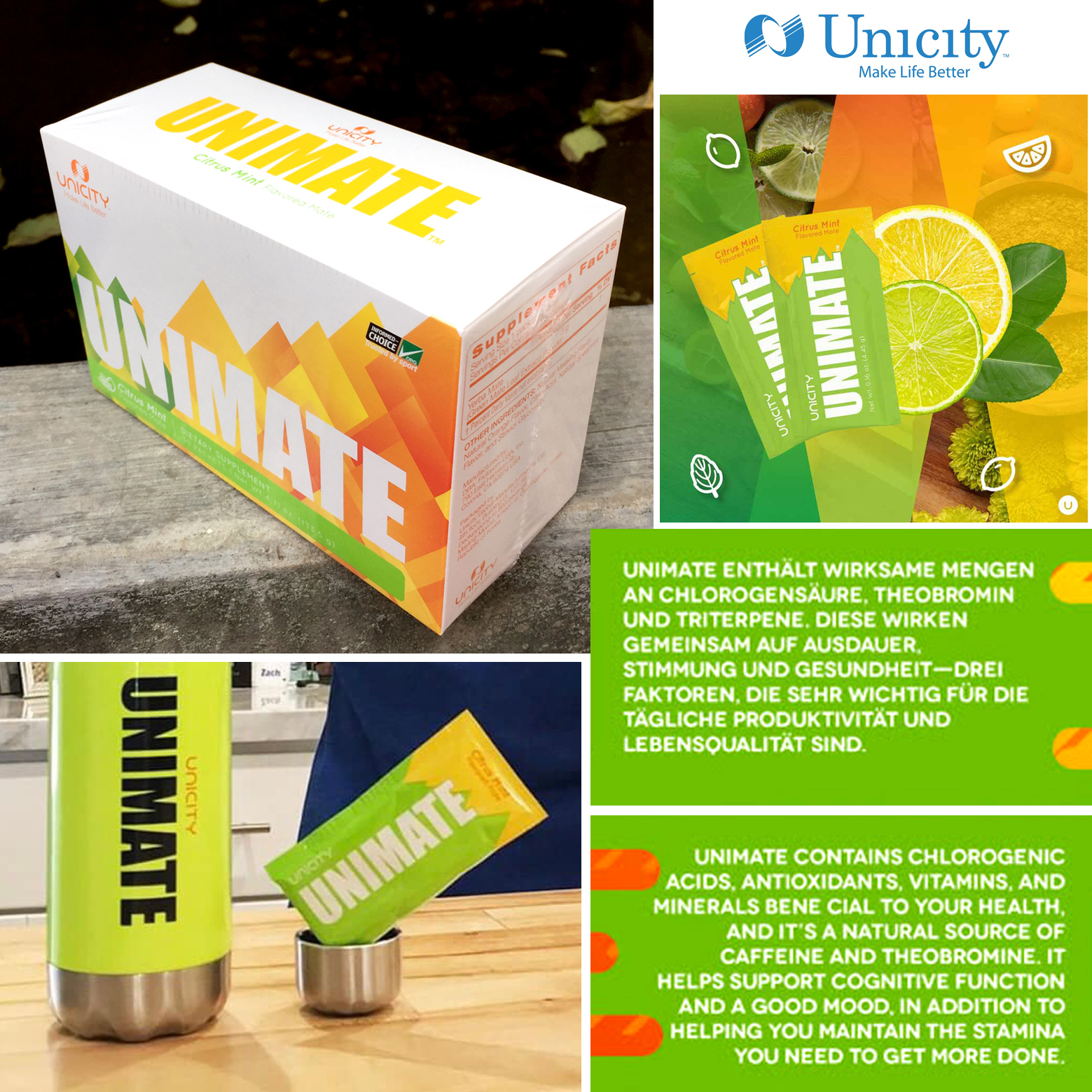 UNIMATE Citrus Mint - Tăng sự tập trung và sức chịu đựng hỗ trợ chống oxy hóa