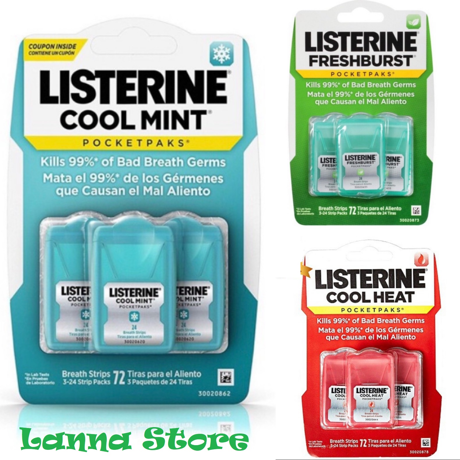 [Hcm][Đủ Loại] Miếng Ngậm Listerine 1 Vỉ 3 Hộp (1 Hộp 24 Miếng) - Mỹ ????.