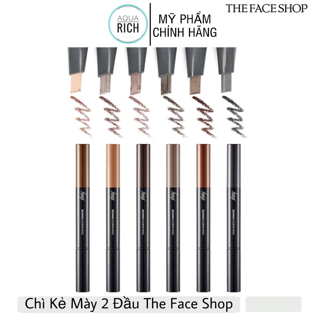 Chì Kẻ Mày The Face Shop 2 Đầu Designing Eyebrow Pencil 3g 03 #Brown 05 #Dark Brown