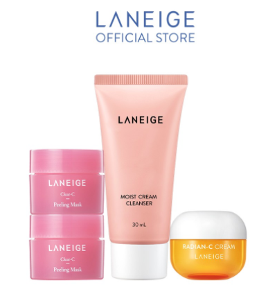 Bộ Laneige Tẩy Tế Bào Chết Mờ Đốm Nâu Và Làm Sạch Da Radian C & Clear C