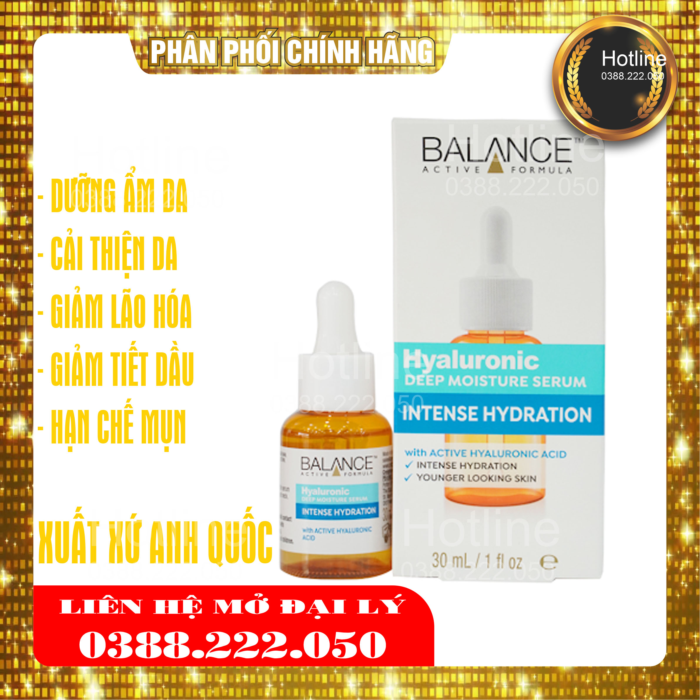 Serum Hyaluronic Cấp Nước Hạn Chế Tiết Dầu Hyaluronic Youth Serum Chính Hãng