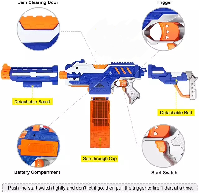 ĐỒ CHƠI BLAZE SÚNG BẮN ĐẠN XỐP MỀM DÙNG PIN NHỰA ABS DẠNG NERF AN TOÀN VẬN ĐỘNG NGOÀI TRỜI