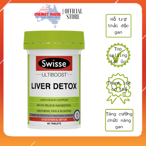 [HCM][Hàng Chuẩn ÚC] Swisse Ultiboost Liver Detox - Viên uống hỗ trợ thải độc gan 60 viên