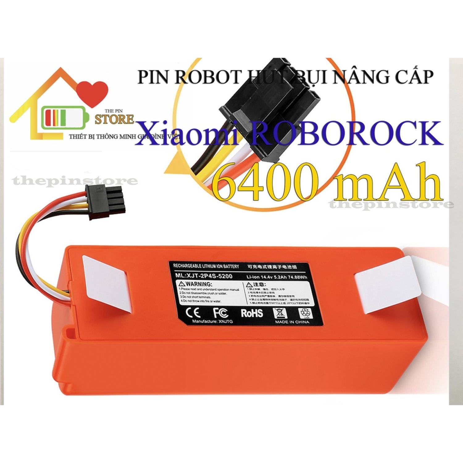PIN ROBOT HÚT BỤI XIAOMI ROBOROCK S5/S5MAX/S6/S6 PURE/S6MAX/S7/S7MAX NÂNG CẤP ( PIN LG DUNG LƯỢNG CA