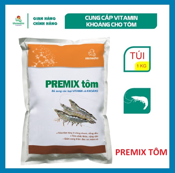 "Hoàn tiền đến 10%" Vemedim Premix tôm giúp cung cấp vitamin khoáng cho tôm giúp tôm phát triển tốt 